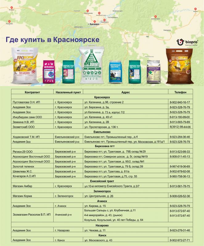 Где купить продукцию в Красноярске